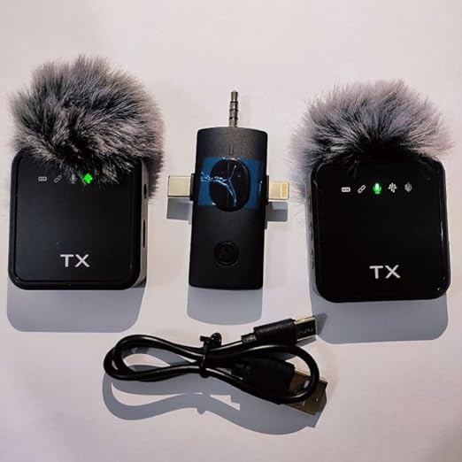 F11-2 Wireless Tie Mic with Two Microphones Compatible Android/iOS Plug-Play Mini Micro Wireless Noise ReductionF11-2 Wireless Tie Mic with Two Microphones Compatible Android/iOS Plug-Play Mini Micro Wireless Noise Reduction - Image 2