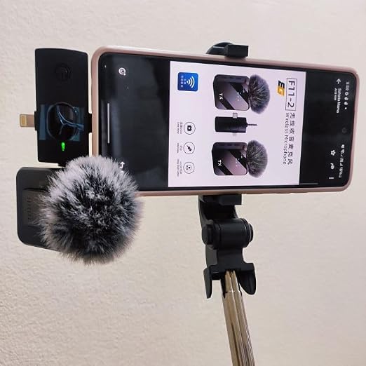 F11-2 Wireless Tie Mic with Two Microphones Compatible Android/iOS Plug-Play Mini Micro Wireless Noise ReductionF11-2 Wireless Tie Mic with Two Microphones Compatible Android/iOS Plug-Play Mini Micro Wireless Noise Reduction - Image 3