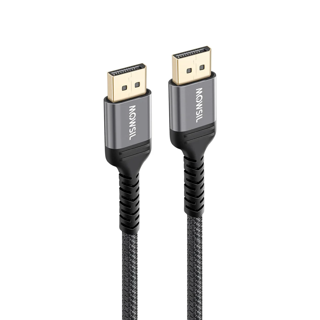 Mowsil DisplayPort Cable 2 Mtr, DP Cable 1.4, 8K@60Hz,Gold-Plated Braided High Speed Display Port Cable for Gaming Monitor, Graphics Card, TV, PC, Laptop, 2 Meter, Gray | MOD8B2